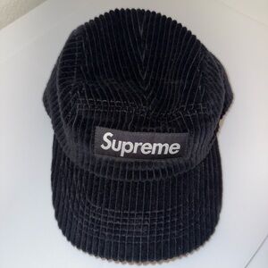 Supreme Corduroy Black Cap